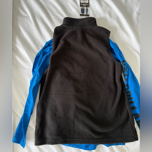 Caterpillar Black and Blue Vest with Color-Block Design - Picture 2 of 4